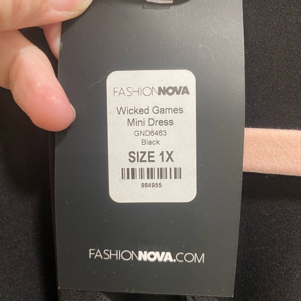 Fashion Nova Wicked Games Mini Dress, Black, NWT size 1x - Picture 7 of 8